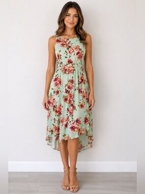 Snap Mint Floral High-Low Dress – Size Small
